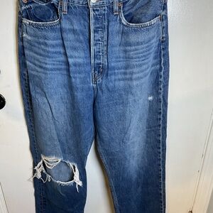 Women’s Etica Finn Slim Straight Distressed Jeans size 31 sustainable denim